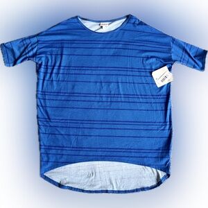 LuLaRoe Blue Striped Irma Shirt